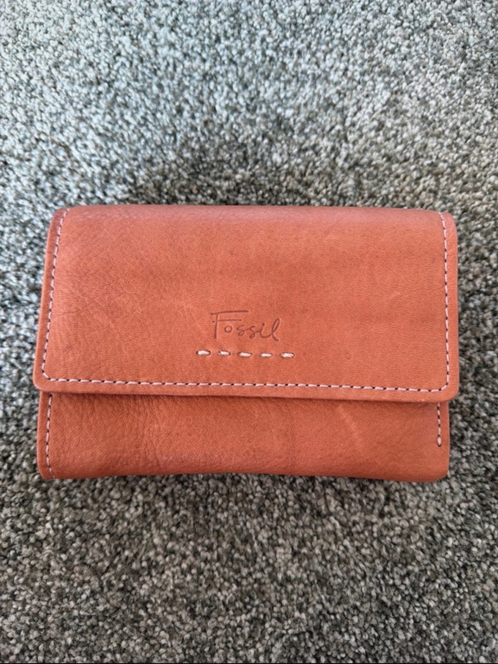 Fossil Tan Leather Trifold Wallet